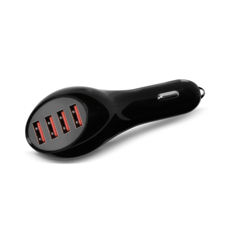 5V 10A 4-USB Port Portable Car Charger with Max. 2.5A Output for iPhone iPad Samsung Etc - Black-2