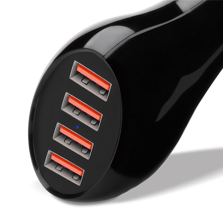 5V 10A 4-USB Port Portable Car Charger with Max. 2.5A Output for iPhone iPad Samsung Etc - Black-4