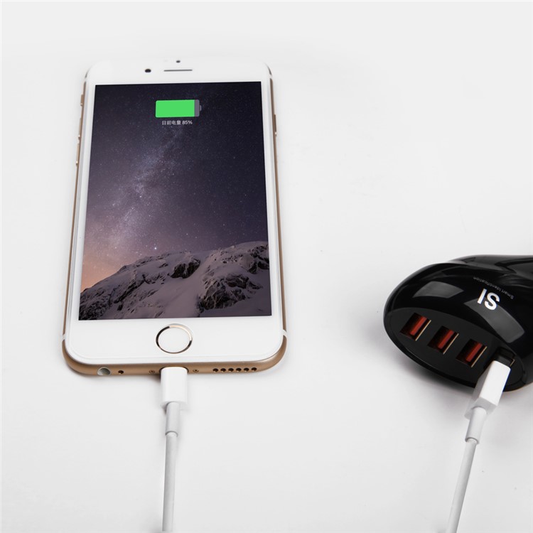 5V 10A 4-USB Port Portable Car Charger with Max. 2.5A Output for iPhone iPad Samsung Etc - Black-6