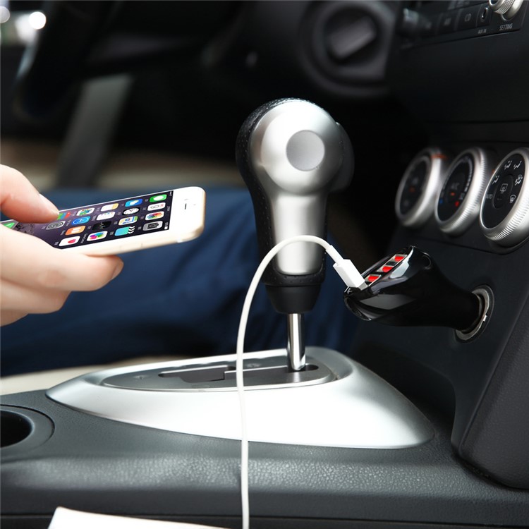 5V 10A 4-USB Port Portable Car Charger with Max. 2.5A Output for iPhone iPad Samsung Etc - Black-9