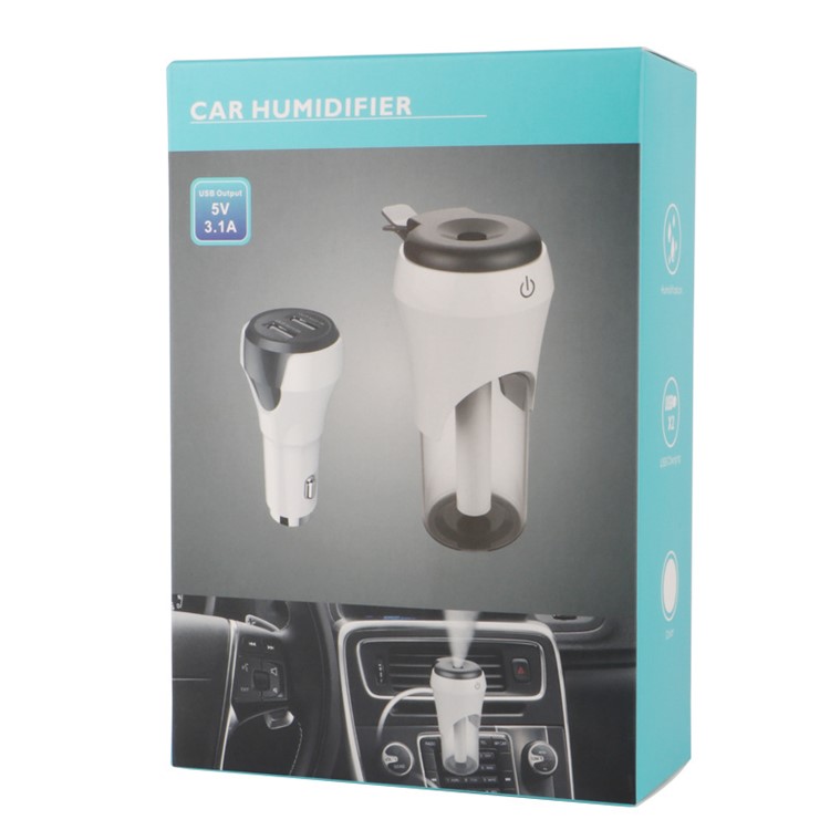 BC20 50ML Car Humidifier Air Humidifier Dual USB Port USB Charger Car Kit - Black-9