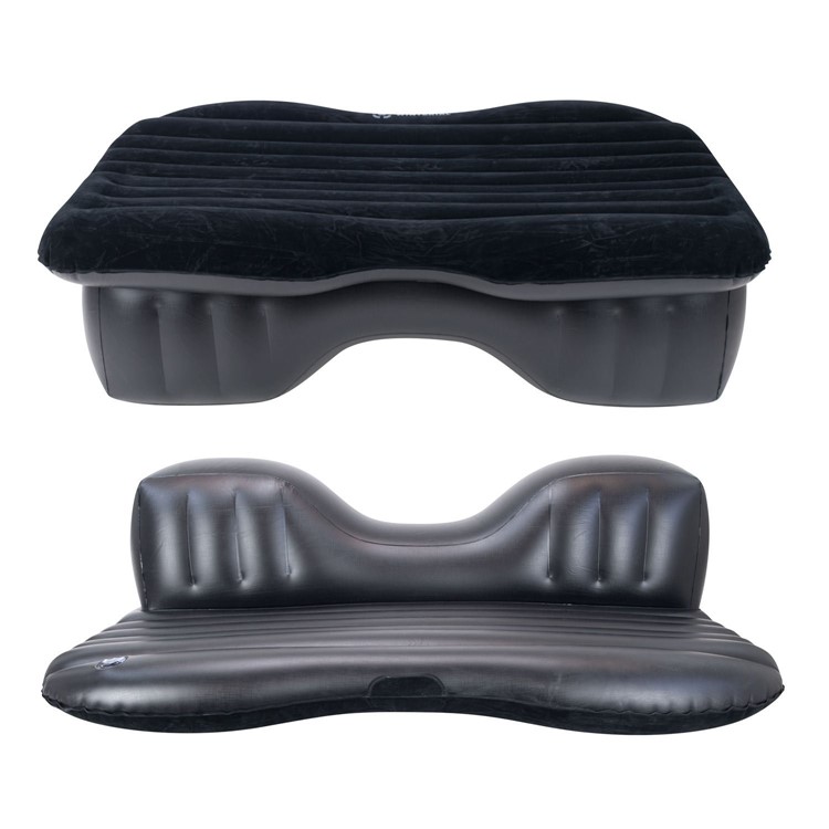 Car Travel Inflatable Mattress Air Bed Cushion Camping SUV Extended Air Couch with Two Pillows - Black-2