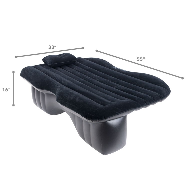 Car Travel Inflatable Mattress Air Bed Cushion Camping SUV Extended Air Couch with Two Pillows - Black-5