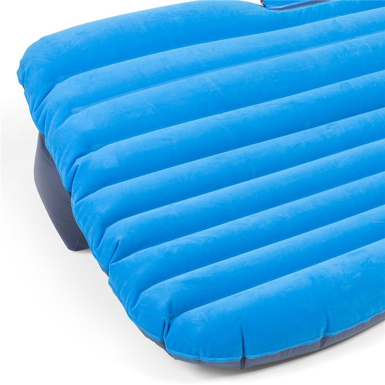 Multifunctional Inflatable Car Mattres Travel Air Bed Camping Car Back Seat with Two Pillows - Blue-10