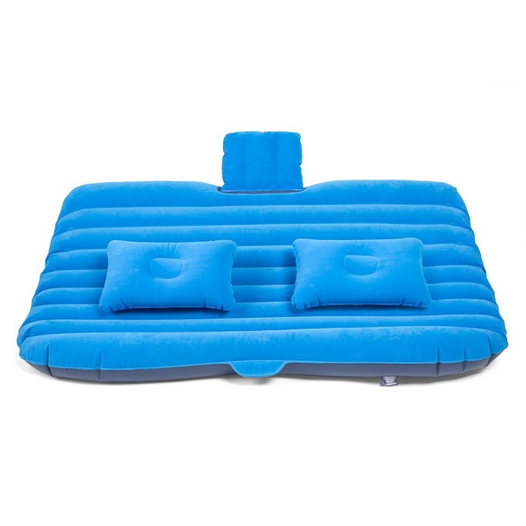 Multifunctional Inflatable Car Mattres Travel Air Bed Camping Car Back Seat with Two Pillows - Blue-11