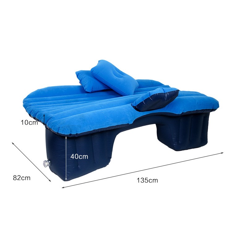 Multifunctional Inflatable Car Mattres Travel Air Bed Camping Car Back Seat with Two Pillows - Blue-13