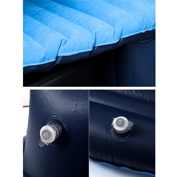 Multifunctional Inflatable Car Mattres Travel Air Bed Camping Car Back Seat with Two Pillows - Blue-14