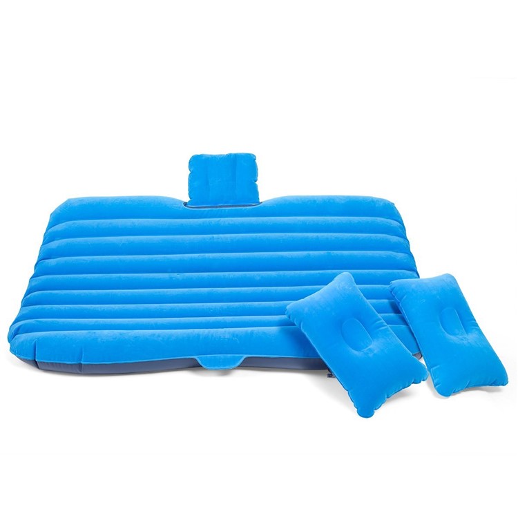 Multifunctional Inflatable Car Mattres Travel Air Bed Camping Car Back Seat with Two Pillows - Blue-5