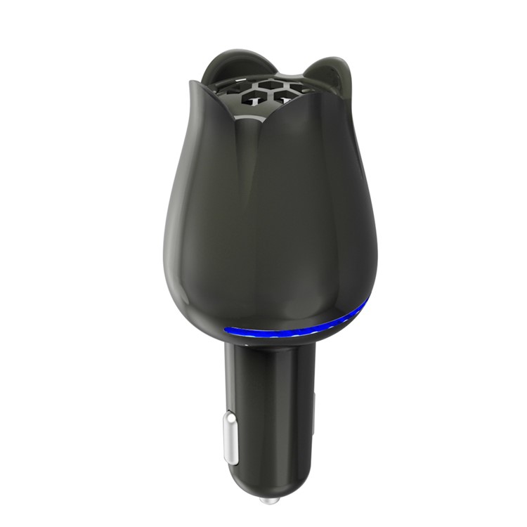 Tulip Shape Mini Portable Car Air Purifier Car Air Freshener - Black-1
