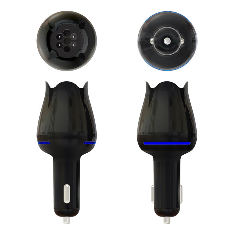 Tulip Shape Mini Portable Car Air Purifier Car Air Freshener - Black-2