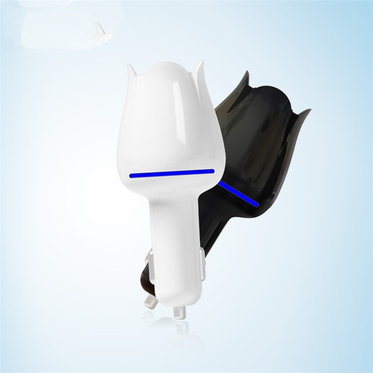 Tulip Shape Mini Portable Car Air Purifier Car Air Freshener - Black-4