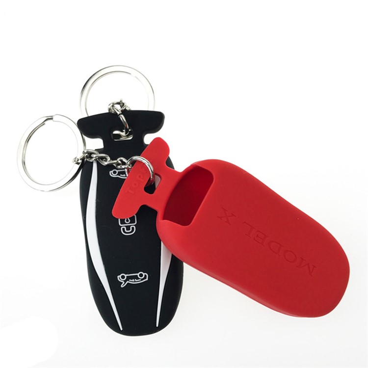 Car Remote Key Case Holder Key Chain for Tesla Model X / Model S Key - Black-10