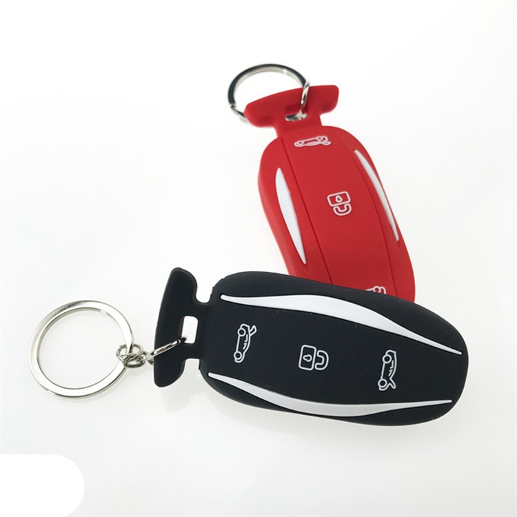 Car Remote Key Case Holder Key Chain for Tesla Model X / Model S Key - Black-7