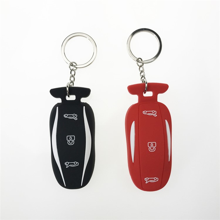 Car Remote Key Case Holder Key Chain for Tesla Model X / Model S Key - Black-8