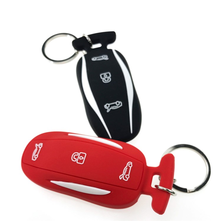 Car Remote Key Case Holder Key Chain for Tesla Model X / Model S Key - Black-9