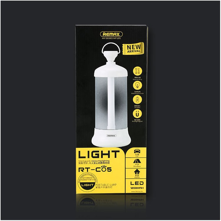 REMAX Portable Touch Induction Outdoor Travelling LED Lamp Light - Black-11