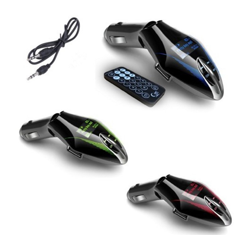 658 Bullet Shape Car MP3 Player FM Transmitter FM Radio Hands-free Car Kit with Remote Controller - Red-3