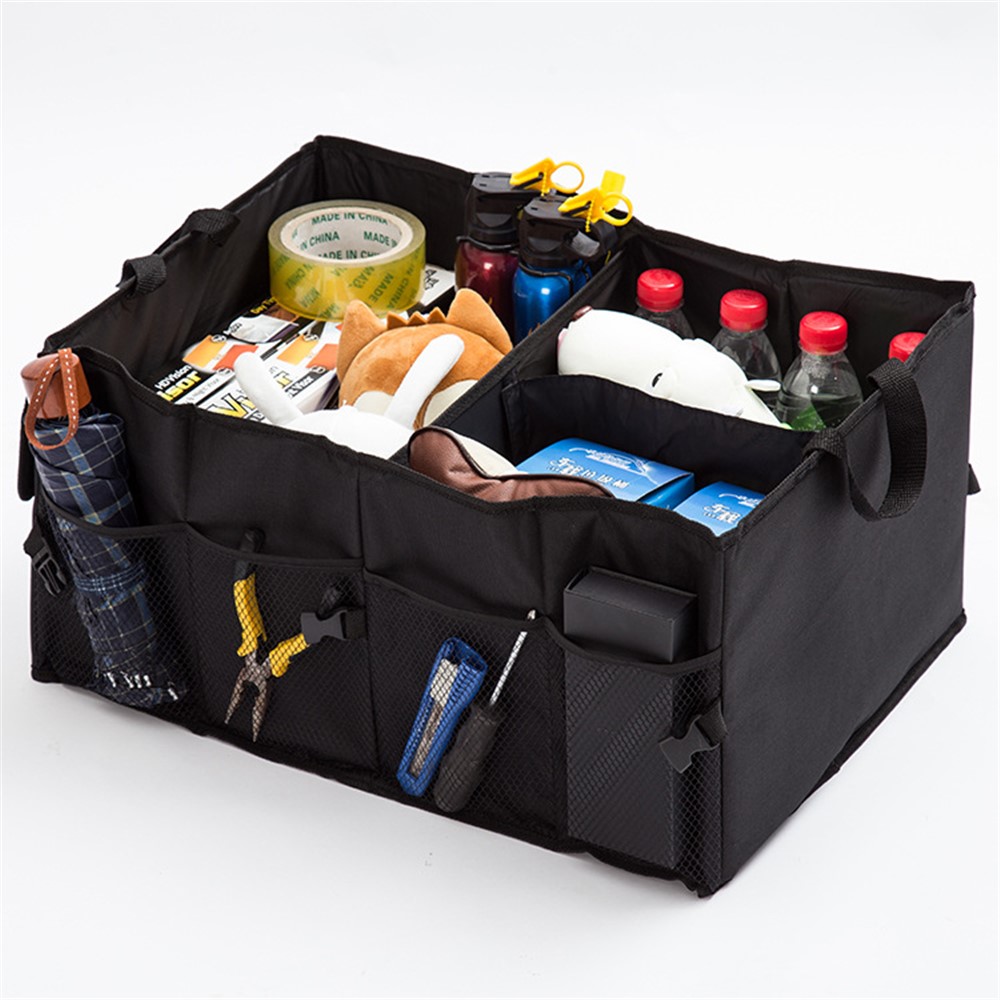 Multipurpose Folding Flat Trunk Storage Organizer Car Trunk Storage Box - Black-10