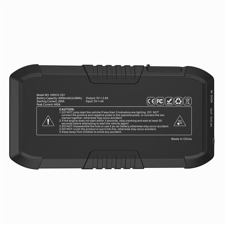 ORICO CS1-BK 4000mAh Portable Car Jump Starter Multi-function Booster Power Bank - Black-2