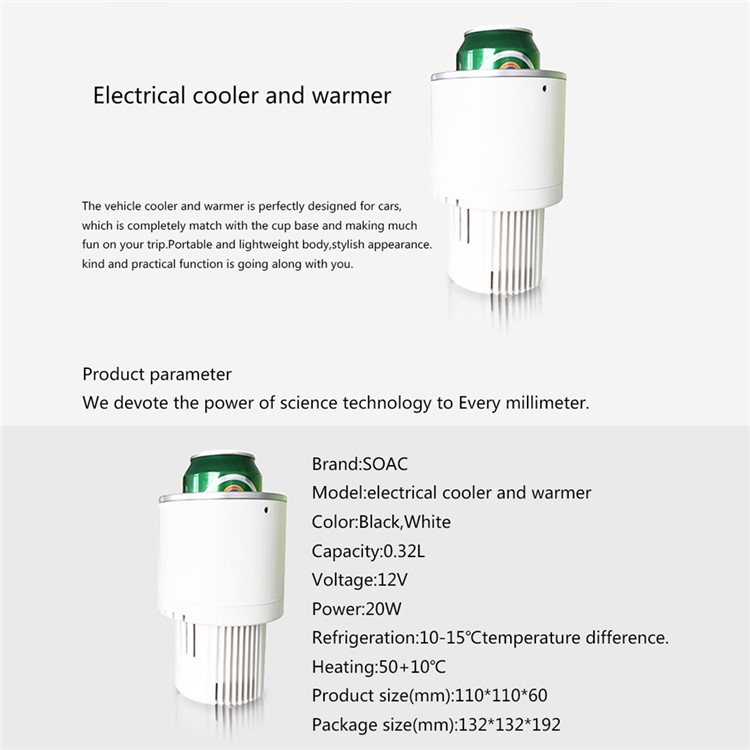 Easy Operation Lightweight Vehicle-mounted Double Mode Cold and Hot Cup Holder for Travel, Trip etc.-9