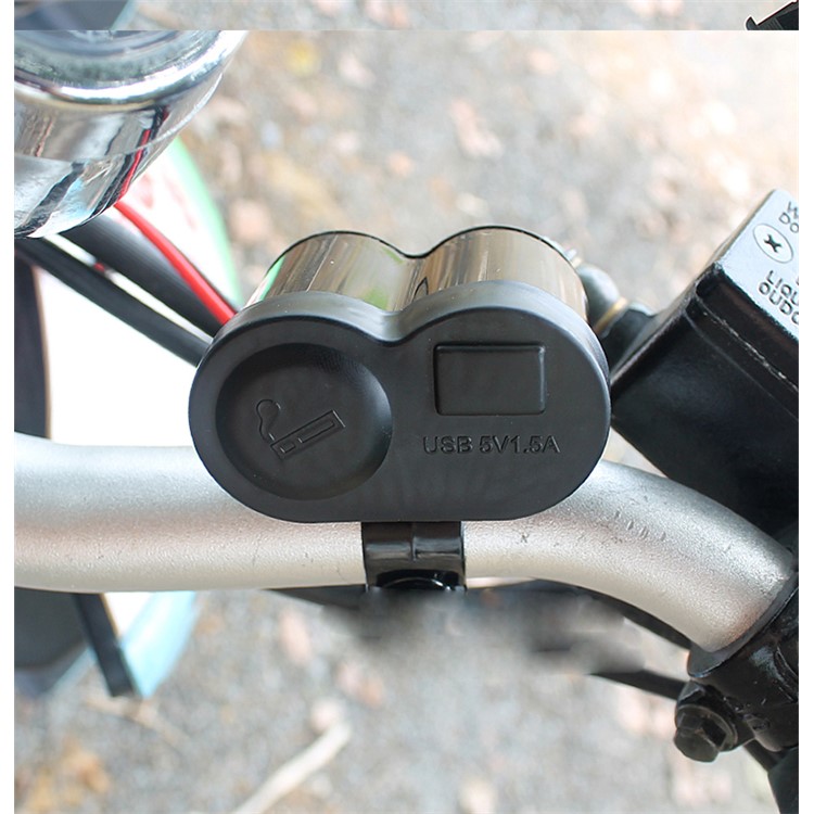 12V Motorcycle Waterproof USB Cigarette Lighter Charger Power Socket with LED Indicator-2