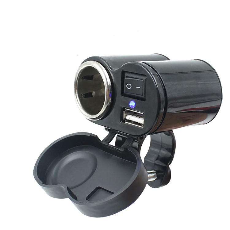 12V Motorcycle Waterproof USB Cigarette Lighter Charger Power Socket with LED Indicator-3