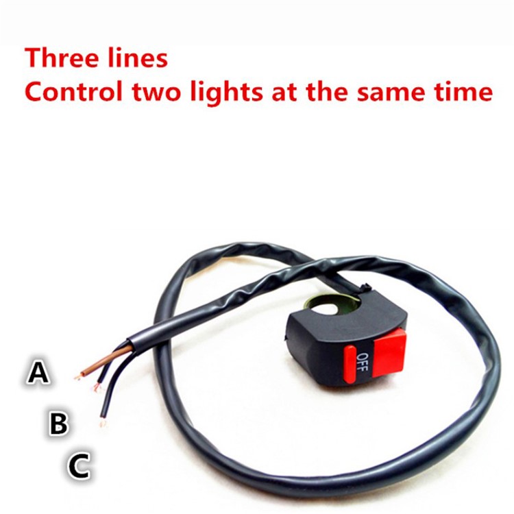 U7 Motorcycle Headlight Angel Eyes Light 125W CREE LED Fog Spotlight + Switch - Blue-13