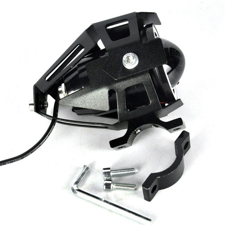 U7 Motorcycle Headlight Angel Eyes Light 125W CREE LED Fog Spotlight + Switch - Blue-5