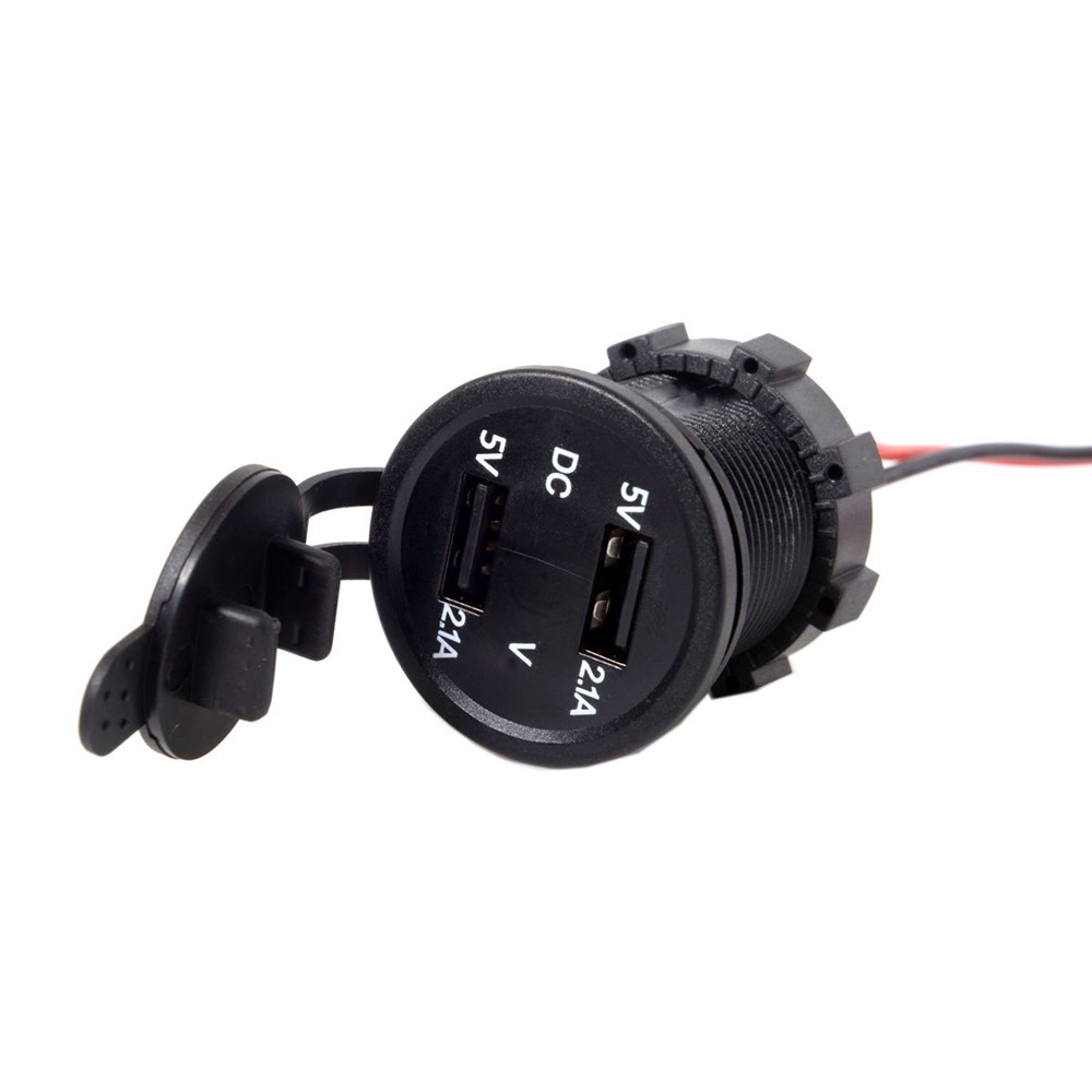 Motorcycle Waterproof Dual USB Adapter Electric Bicycle Handlebar Port Socket for Phone GPS MP4-7