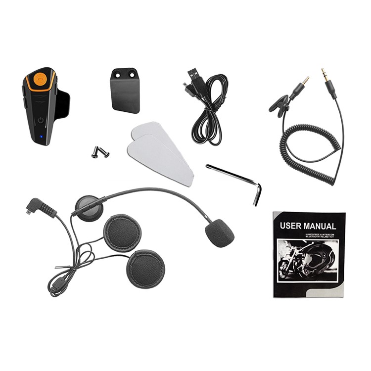 BT-S2 1000m Moto Helmet Bluetooth Inter Phone IP67 Waterproof Motorcycle Intercom - US Plug-11