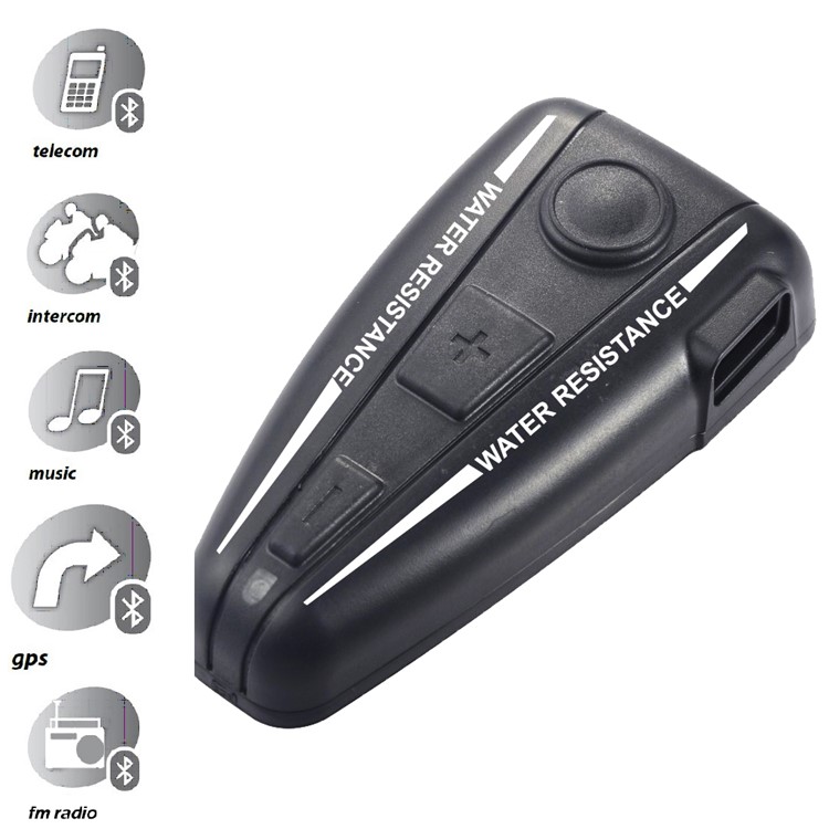 D2 500m Bluetooth Motorbike Helmet Intercom FM Radio GPS Bluetooth 3.0 Motorcycle Intercom - Black-1