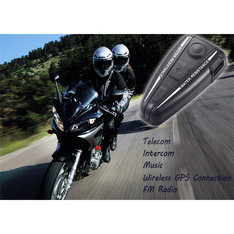 D2 500m Bluetooth Motorbike Helmet Intercom FM Radio GPS Bluetooth 3.0 Motorcycle Intercom - Black-2