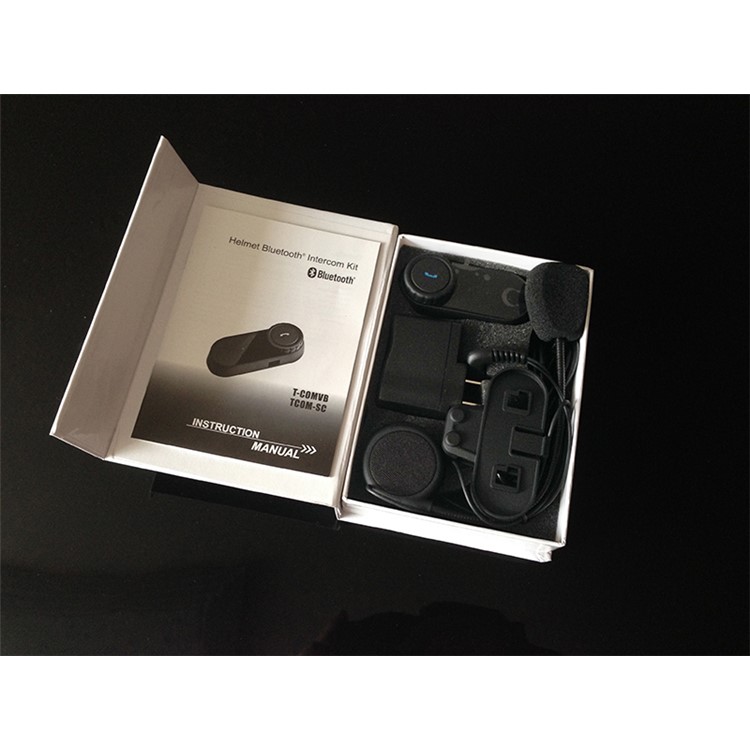 T-COMVB 800m Helmet Bluetooth Intercom Headset Waterproof Motorcycle Interphone - Black / EU Plug-10