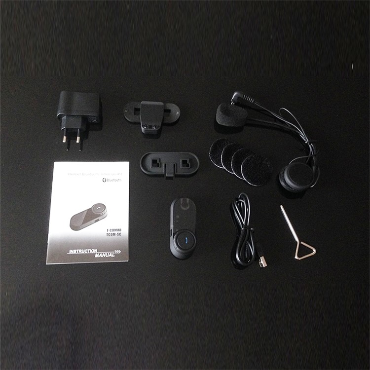 T-COMVB 800m Helmet Bluetooth Intercom Headset Waterproof Motorcycle Interphone - Black / EU Plug-4