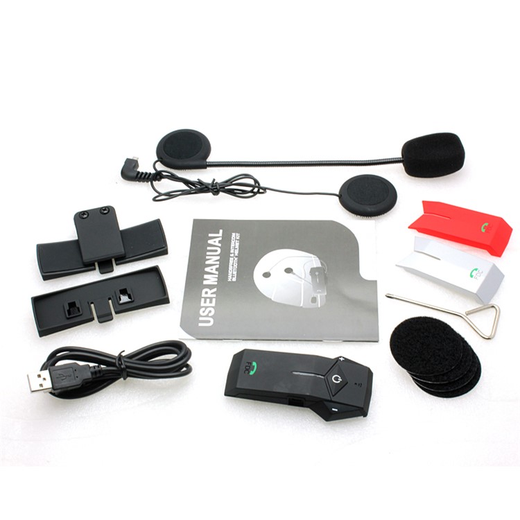 FDC 1000m Motorcycle Motorbike Helmet Bluetooth Intercom Headset Support NFC Tech - Black-22
