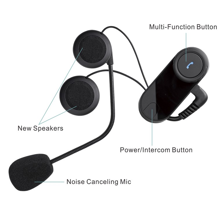 T-COMVB 800m Motorcycle/Ski Helmet Bluetooth Headphone Wireless Earphone Intercom Kit - Black-38