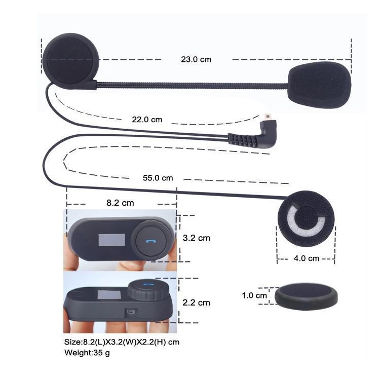 TCOM-SC 1000M Motorbike Helmet Bluetooth Intercom Kit Motorcycle Interphone-7