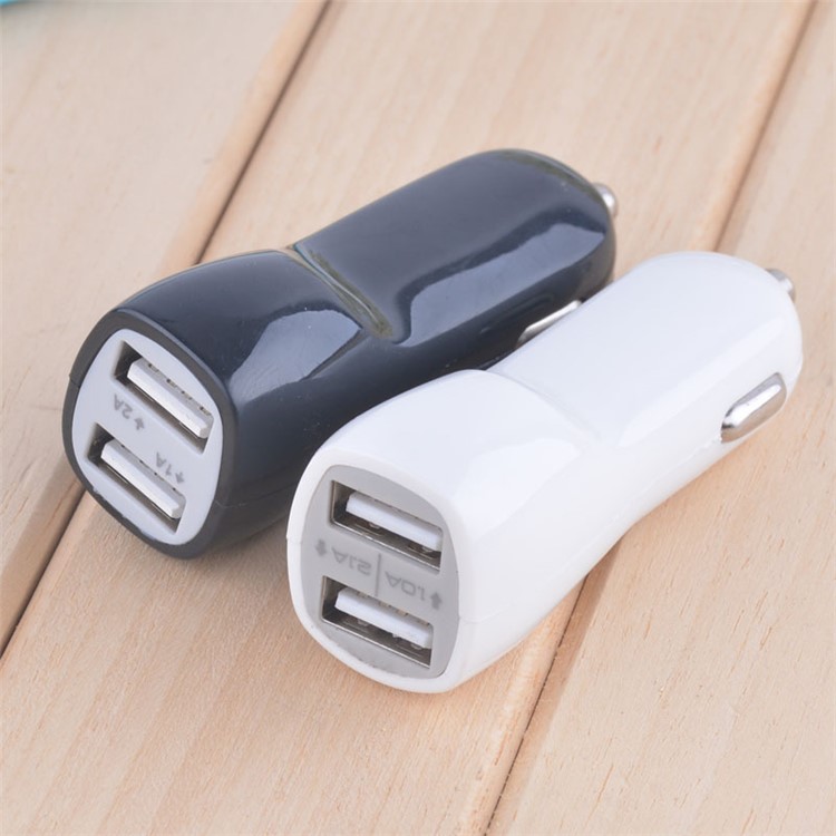 Black PINZUN 2.1A/1A Two USB Mini Car Charger for iPhone iPad Samsung HTC Sony LG Etc Smartphones & Tabs-2