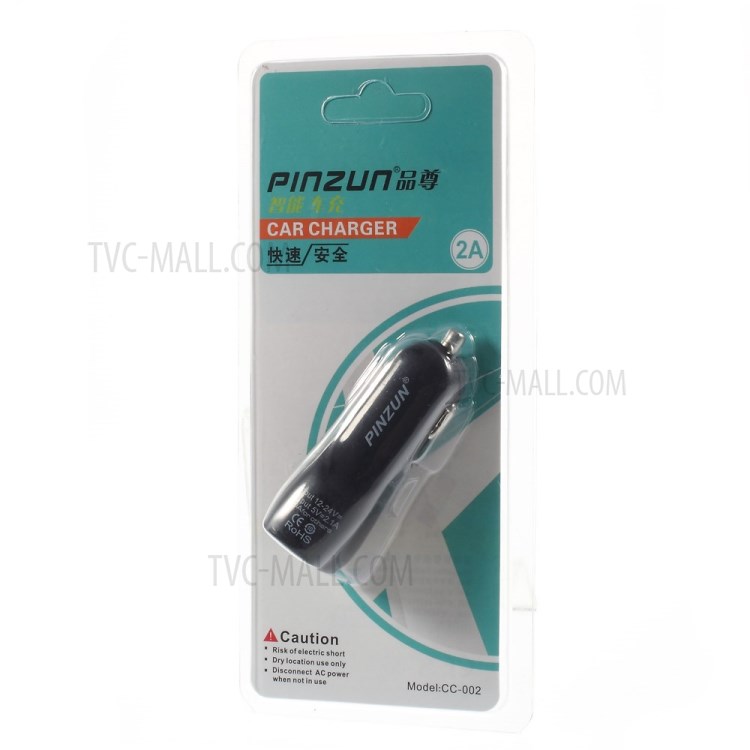 Black PINZUN 2.1A/1A Two USB Mini Car Charger for iPhone iPad Samsung HTC Sony LG Etc Smartphones & Tabs-5