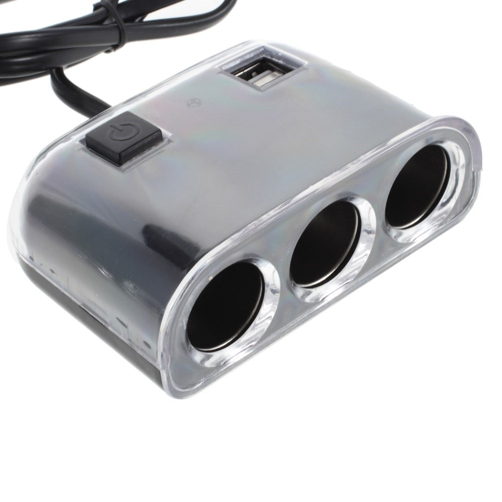 OLESSON No.1505 1 Bis 3 Zigarettenanzünder Dual-USB-Auto-Ladegerät - Schwarz-2