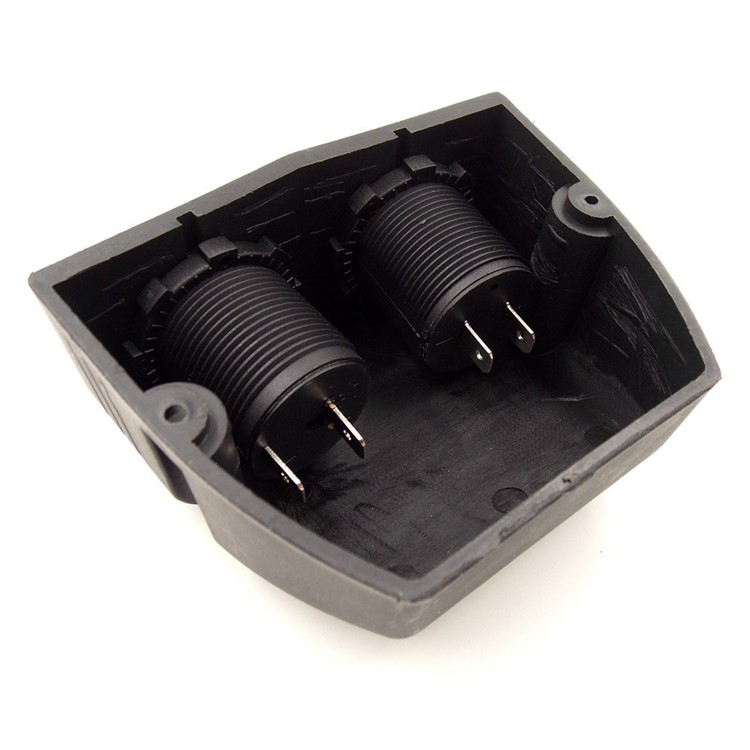 Waterproof 12V Car Motorcycle Dual USB Port Socket Charger with Cigarette Lighter-12