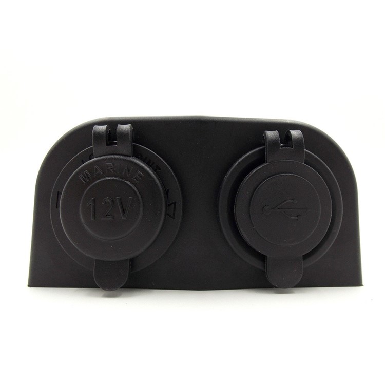 Waterproof 12V Car Motorcycle Dual USB Port Socket Charger with Cigarette Lighter-7