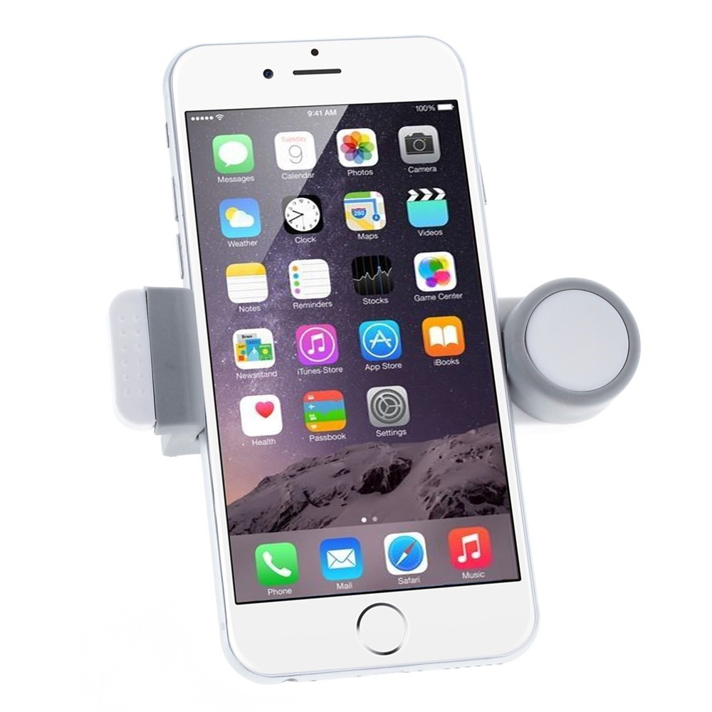 Car Air Vent Mount Holder w/ Rotary Cradle for iPhone, Samsung, HTC, LG, Sony, Width: 52-90mm - White-4