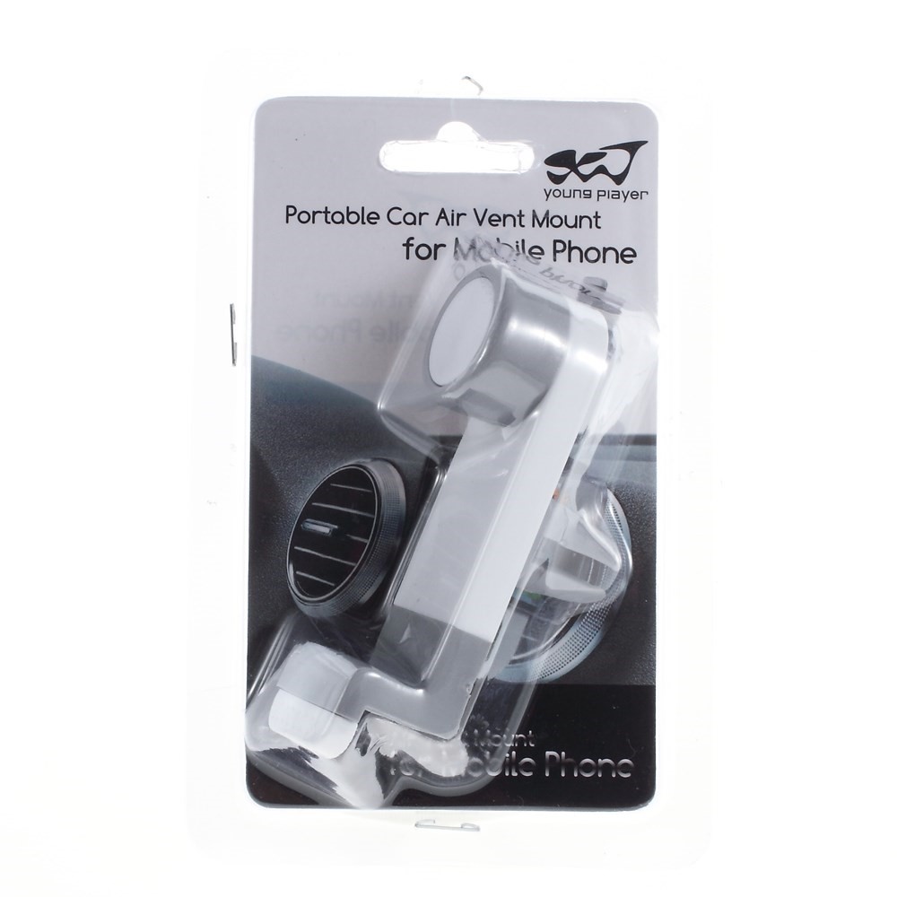 Car Air Vent Mount Holder w/ Rotary Cradle for iPhone, Samsung, HTC, LG, Sony, Width: 52-90mm - White-8