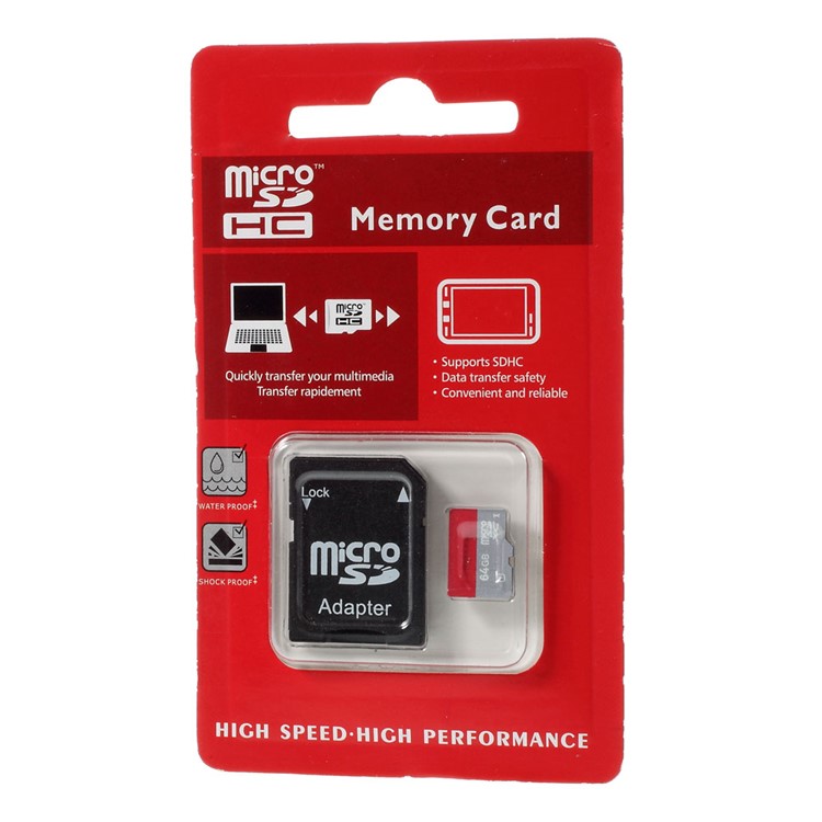 Tarjeta De Memoria SDXC Clase 10 De 64GB De Alta Velocidad Con Adaptador De Tarjeta-5