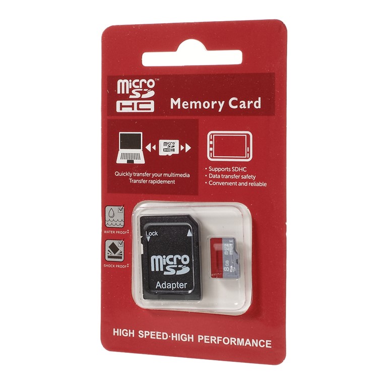 Dual-color High Speed 8GB Class 10 Micro SD Memory Card with SD Adapter-6