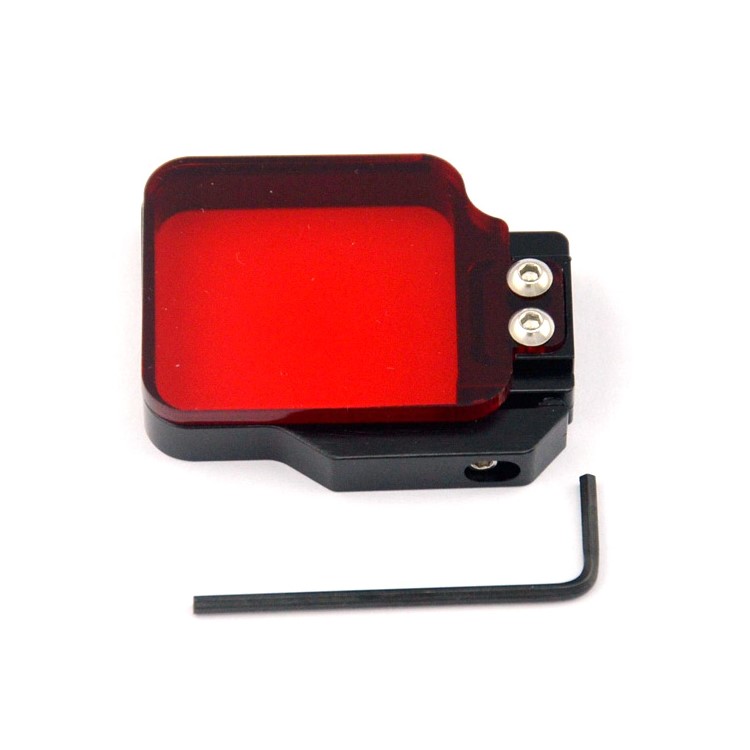 Metal Frame Underwater Diving Filter Lens Cover for GoPro Hero 4/3+ - Black / Red-1