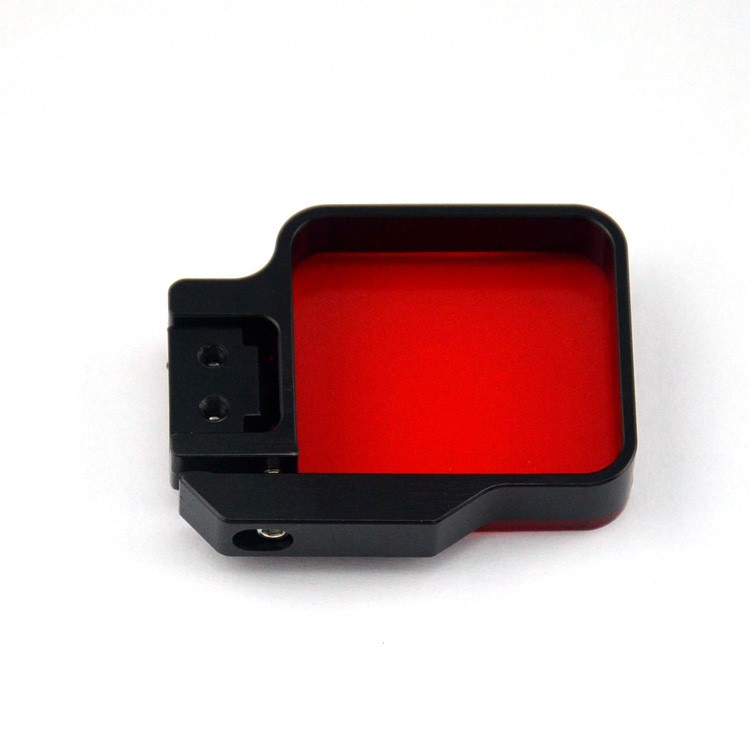 Metal Frame Underwater Diving Filter Lens Cover for GoPro Hero 4/3+ - Black / Red-3