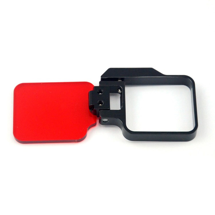 Metal Frame Underwater Diving Filter Lens Cover for GoPro Hero 4/3+ - Black / Red-4