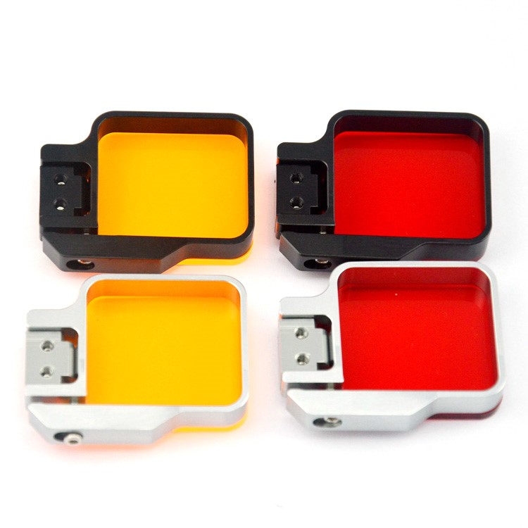 Metal Frame Underwater Diving Filter Lens Cover for GoPro Hero 4/3+ - Black / Red-7